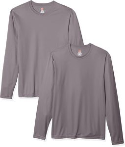 hanes long-sleeve sun shirt gray