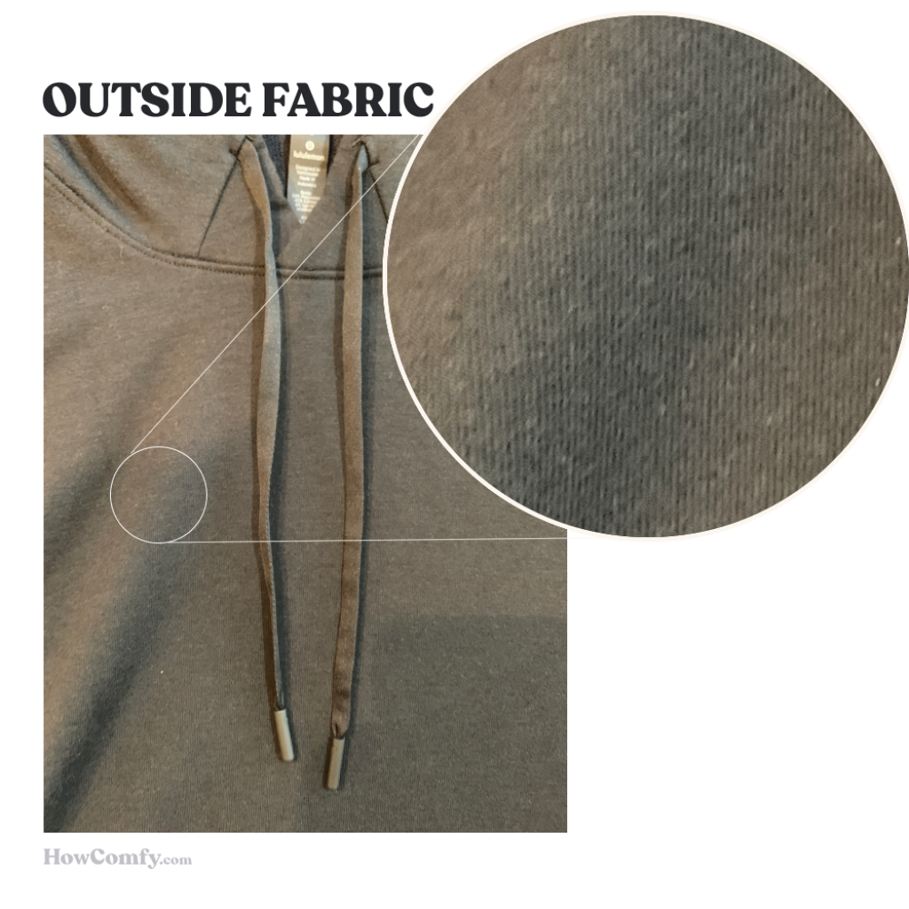 lulu lemon hoodie outside fabric texture