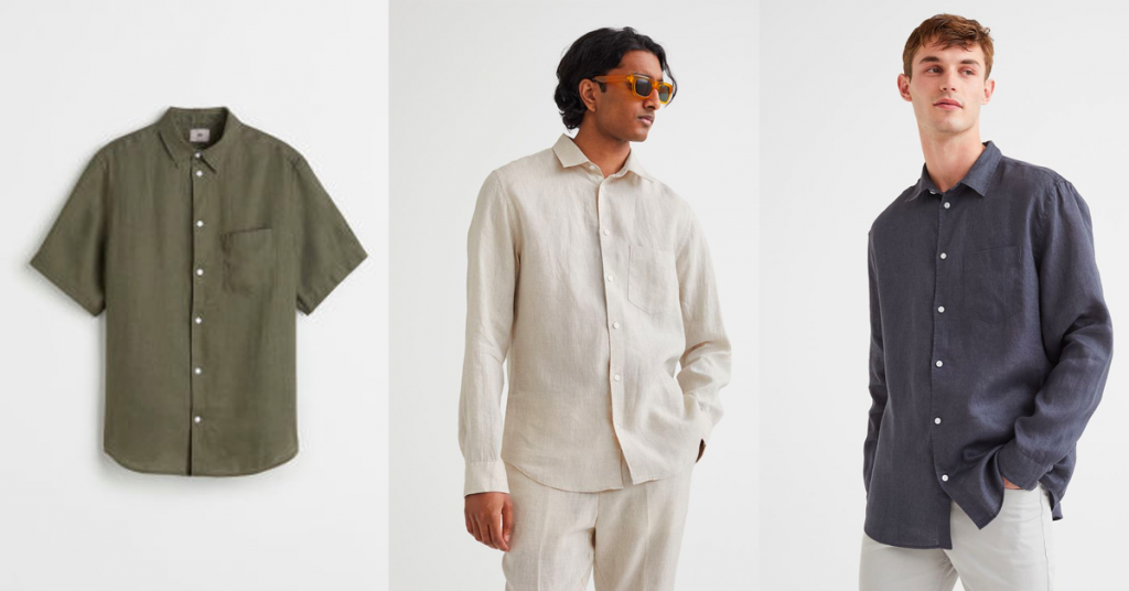 H&M mens linen shirts
