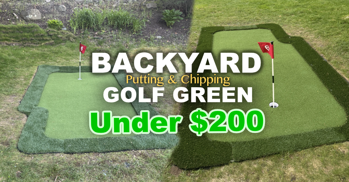Affordable backyard putting and chipping golf green installation