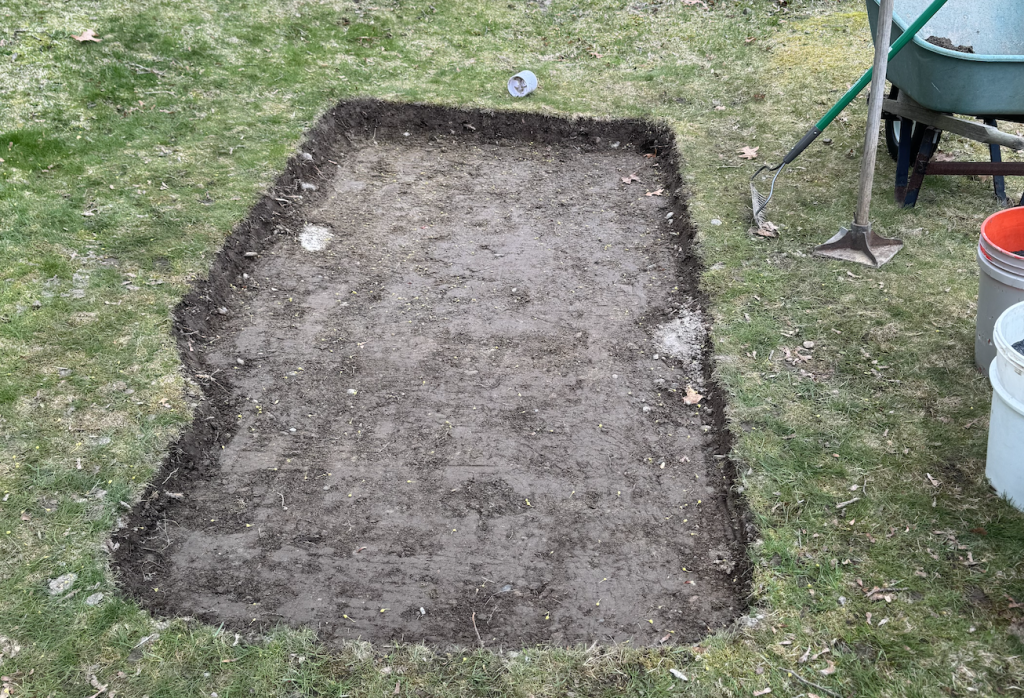 Dig out the base area for your putting green