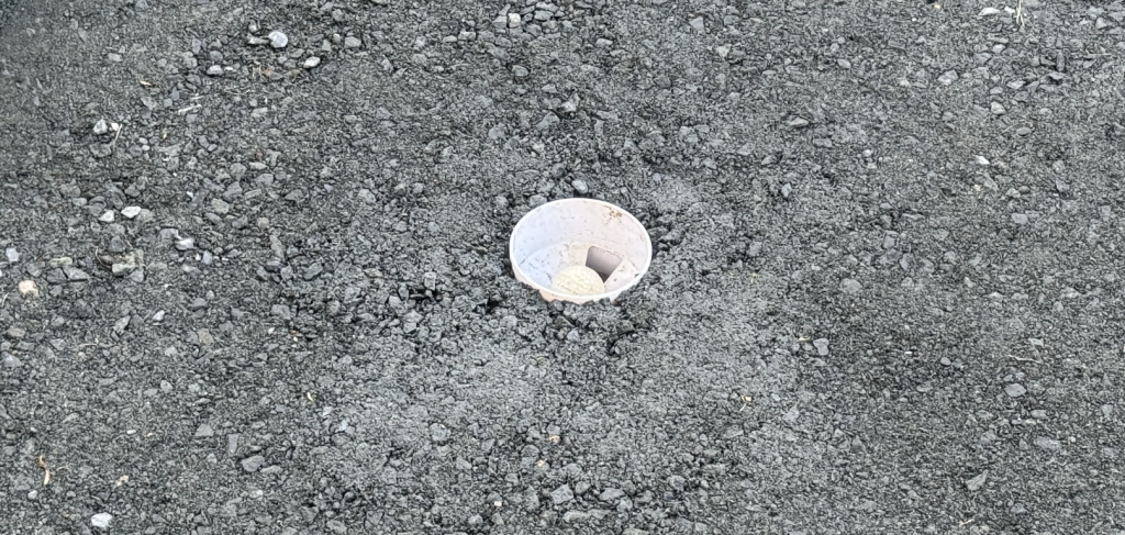 Place your cup for the hole